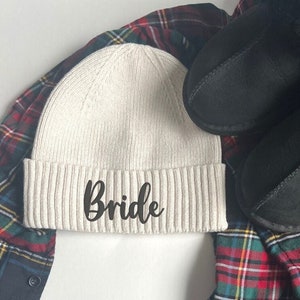 Custom Personalized Embroidered Bride Beanie Hat /Bridesmaid Beanie Hat, Bachelorette Party Gift, Gift for Bride, Wedding, Cute Personalized