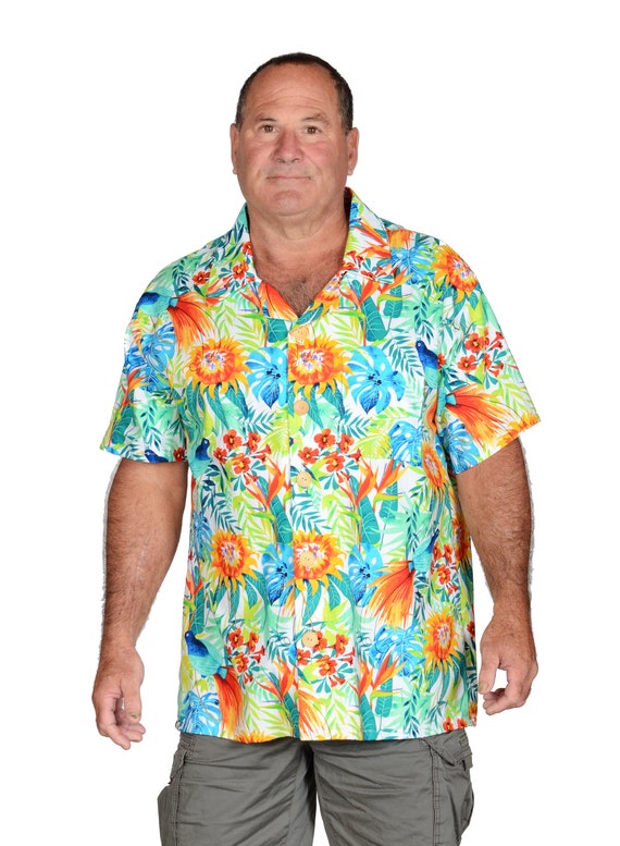 tropical dress shirts men tropical linen print CATTLEYA Long Sleeve shirt MILMAR
