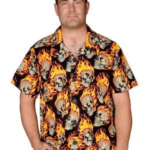 Hot Heads Skull Pattern - Hawaiian Shirt