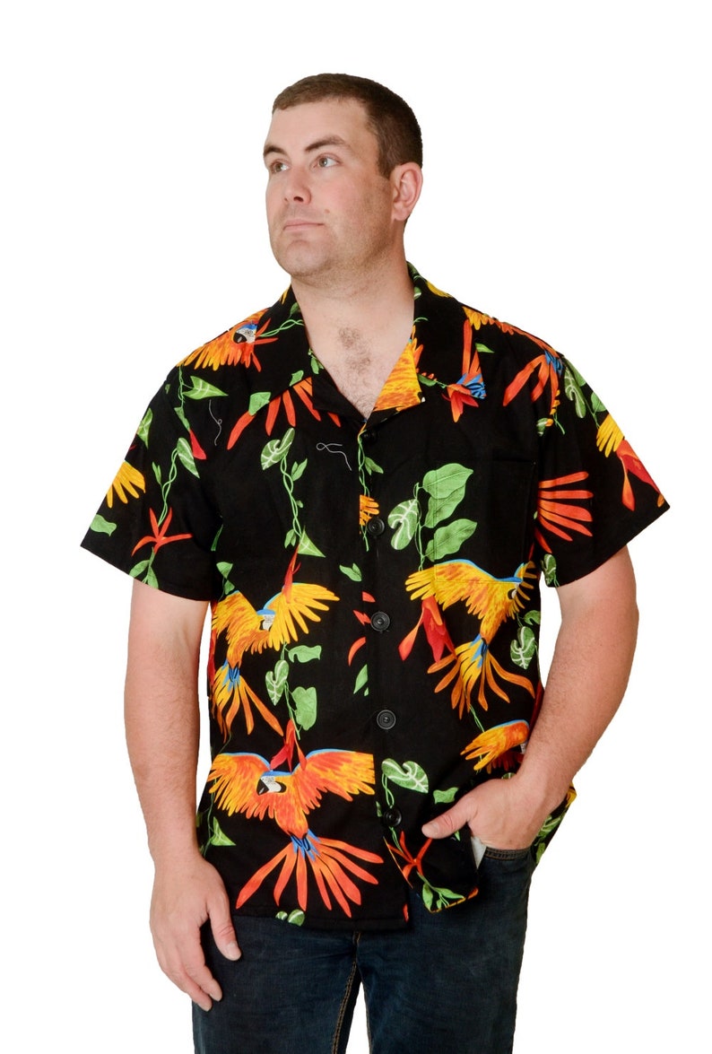 Feak Shirt for Men Exotic Parrot Print Hawaiian Shirt Exotic Etsy