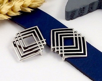 silver ethnic style leather pass for flat leather 20mm