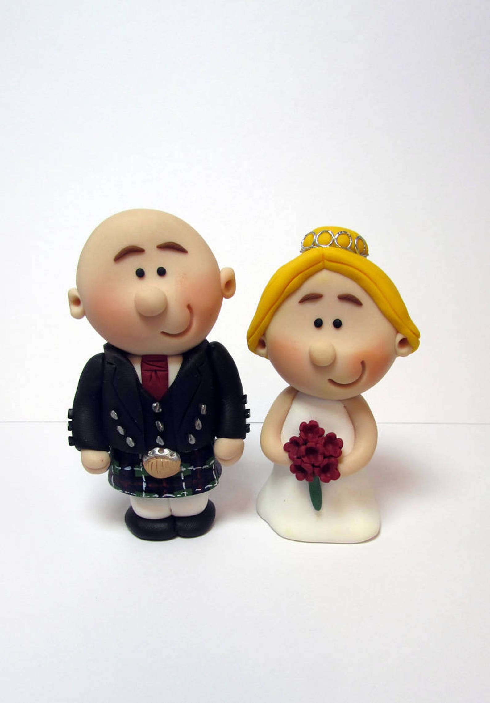 Scottish Bride and Groom Wedding Cake Topper Budget Mini Etsy