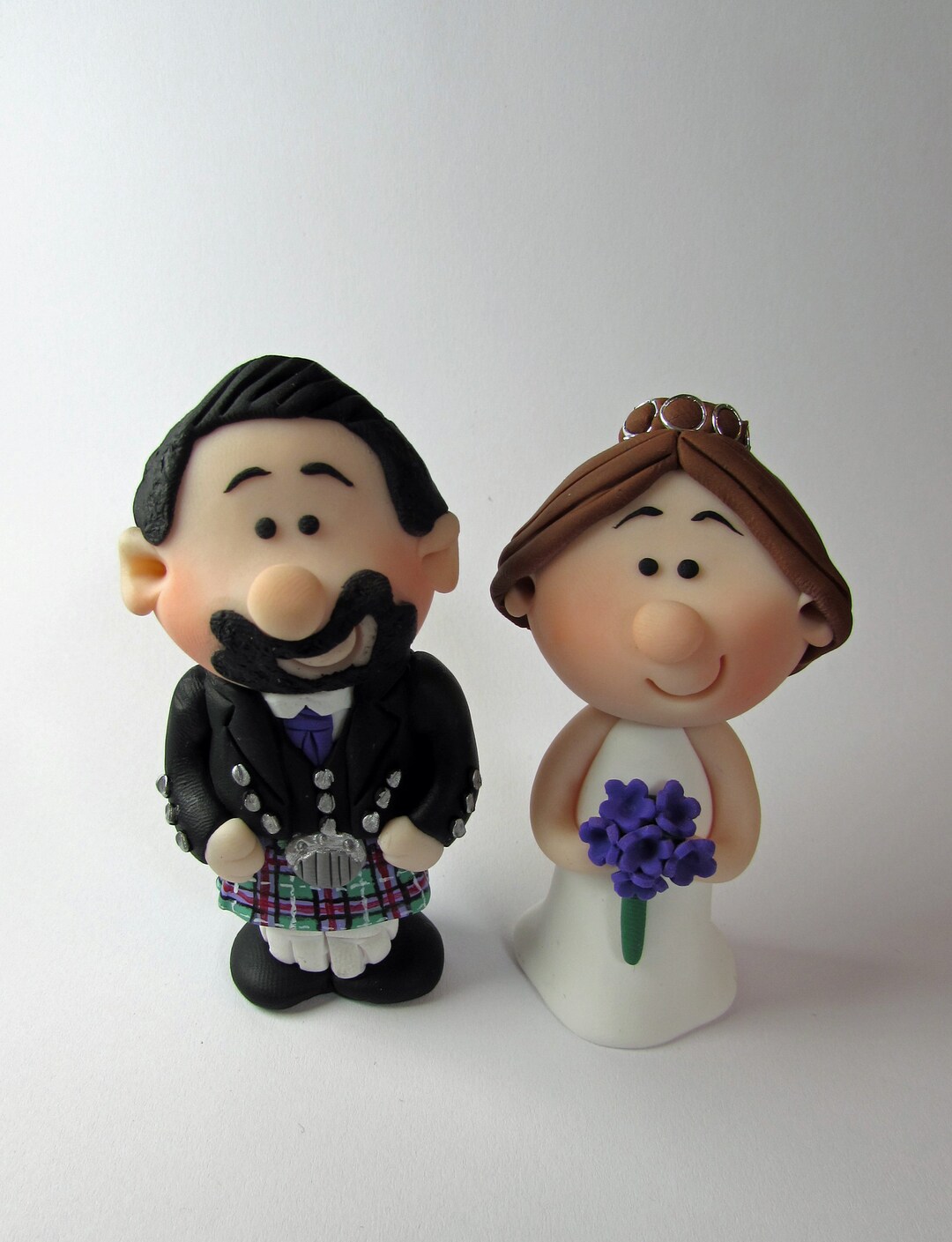 MINI Scottish Bride and Groom Wedding Cake Topper Mini Budget - Etsy