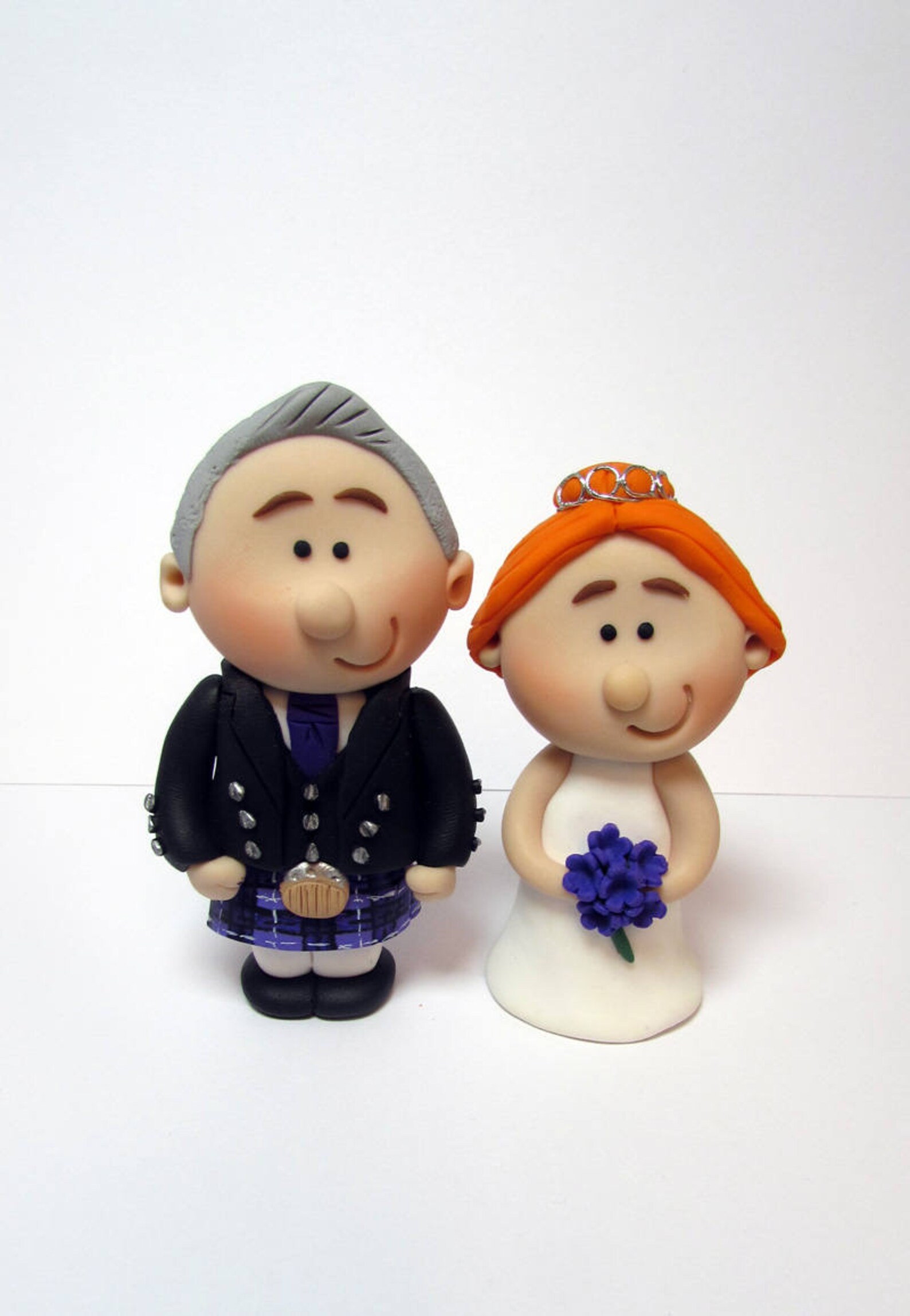 Scottish Bride and Groom Wedding Cake Topper Budget Mini Etsy