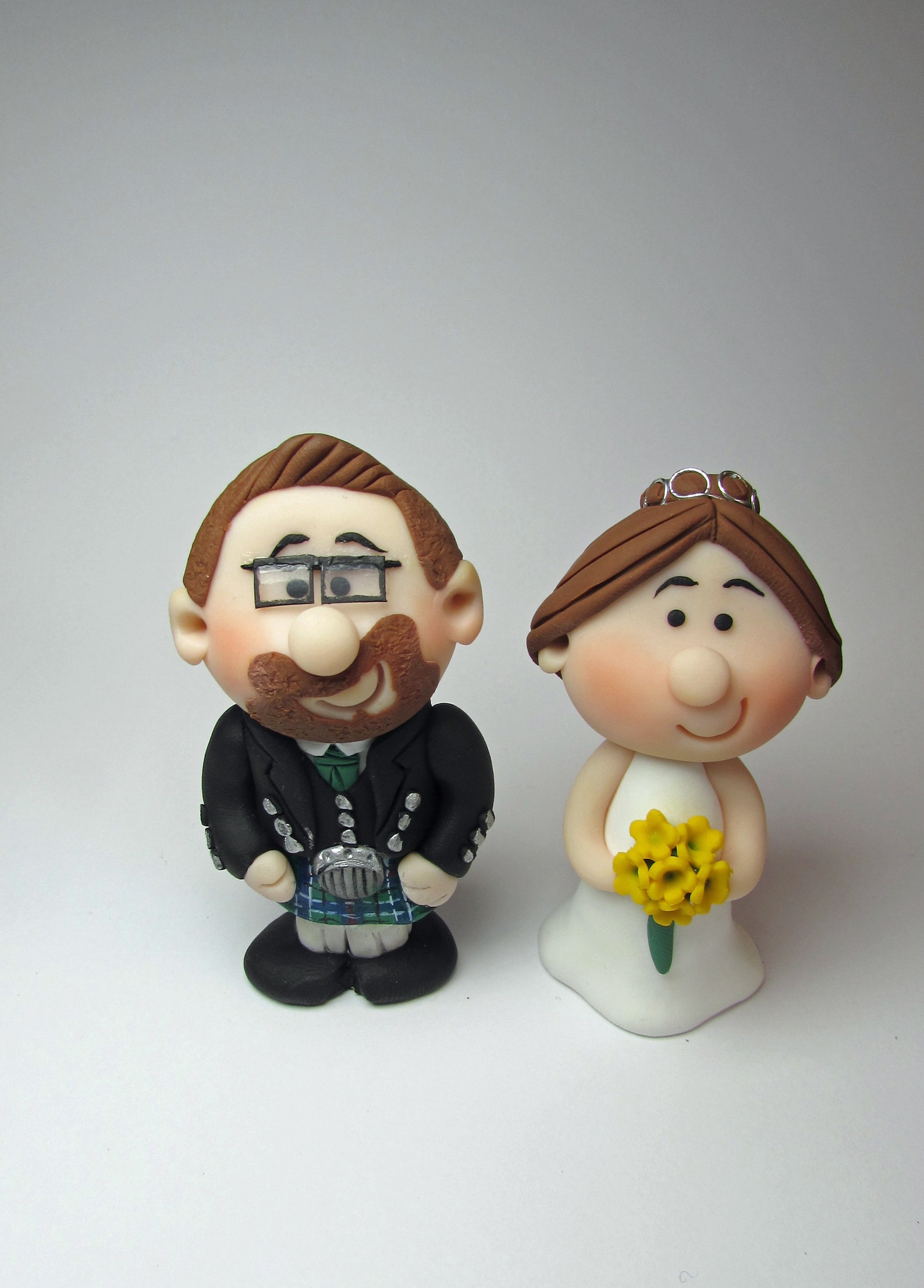 Scottish Bride and Groom Wedding Cake Topper Budget Mini Etsy