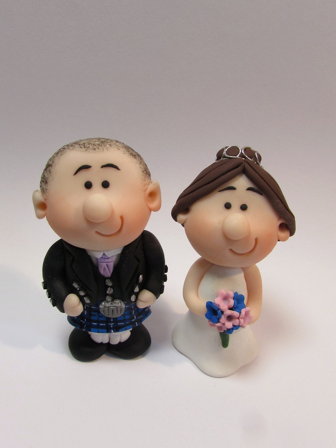 MINI Scottish Bride and Groom Wedding Cake Topper, Mini Budget Wedding ...