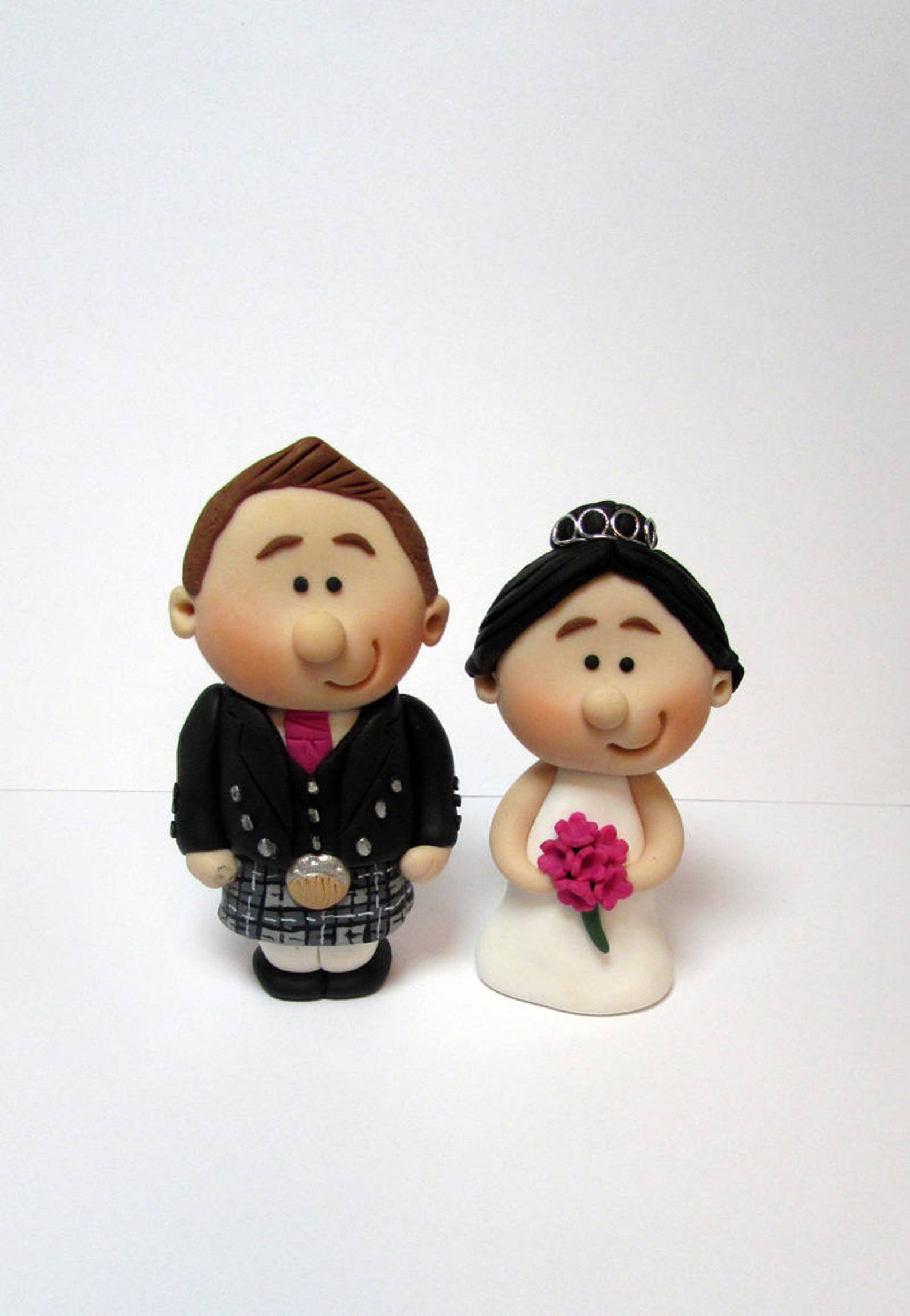 Scottish Bride and Groom Wedding Cake Topper Budget Mini Etsy