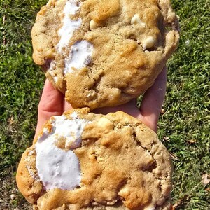 Weißer Schokoladen-Haferbrei-Gefüllter Keks - gefüllter Keks, Gourmet-Keks, Gourmet-Plätzchen