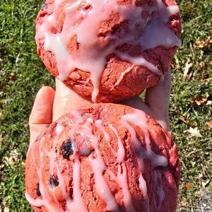 Red Velvet White Chocolate Brownie Stuffed Cookie, cottage food friendly- oversized cookie, stuffed cookie, filled cookie, gourmet cookie