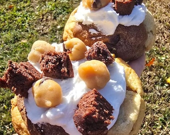 Half Baked Cookie- chocolate chip brownie cookie, gourmet cookie, stuffed cookie, cottage food cookie, filled cookie