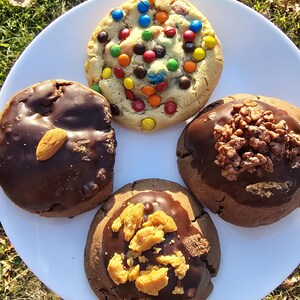 Paquete de galletas rellenas inspiradas en barras de caramelo: galletas de gran tamaño, galletas rellenas, galletas gourmet, galletas rellenas, aptas para alimentos caseros