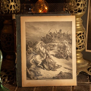 Death of Saul - Gustave Dore Antique Illustration