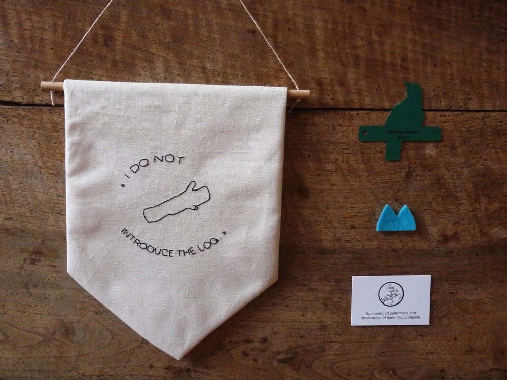 Fanion Brodé, Affiche Brodée La Femme à Bûche, Margaret Lanterman, Twin Peaks - Décoration Murale, C