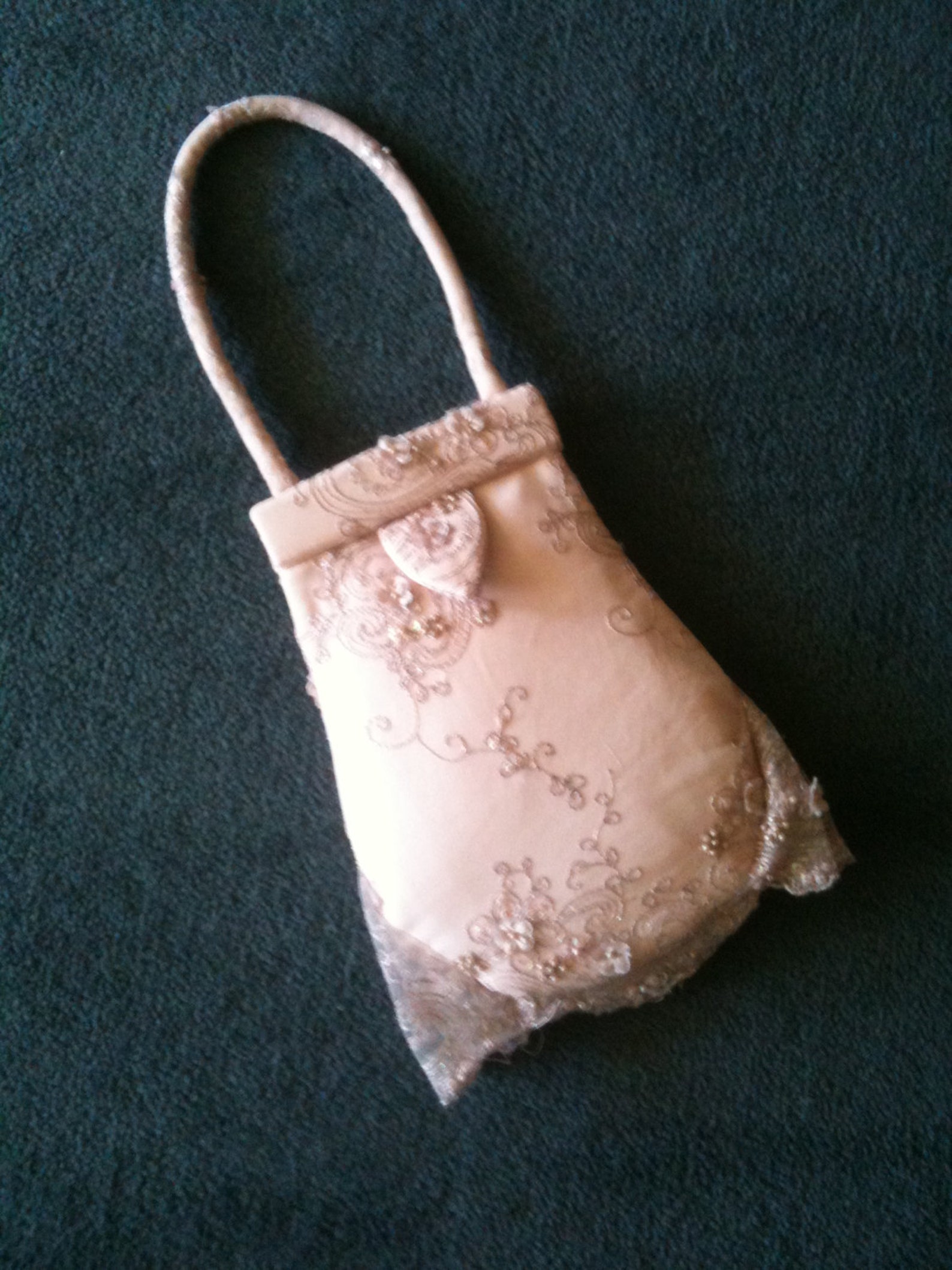 Handmade antique pink pearshaped evening handbag with a Etsy