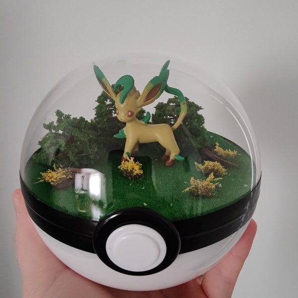 terrarium pokemon phyllali fait main diorama diamètre 12 cm