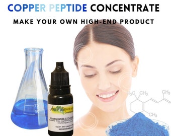 Concentrated Copper peptide Cu-GHK stock solution - Add to your own cream or serum - for skin or hair, 1000 ppm