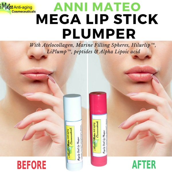 Natural MegaLip Stick Plumper Lip Balm Atelocollagen Tripeptide-1 Peptides ALA