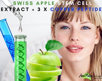Swiss Apple stem cell and triple Copper peptide Serum with Sea Kelp bioferment, Niacinamide, Hyaluronic acid, PEPHA®-TIGHT lifting&firming