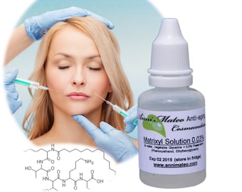 Collagen-stimulating Palmitoyl pentapeptide-4 (Matrixyl) concentrated peptide  solution - ADD to ANY Cream - DIY Skincare anti-aging wrinkle