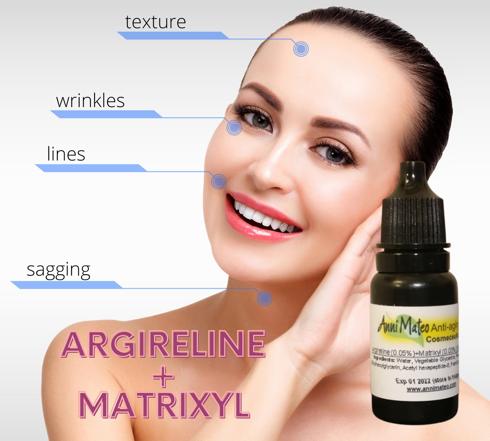 100 Argireline Matrixyl Antiaging Wrinkle Peptide Solution Add to ANY