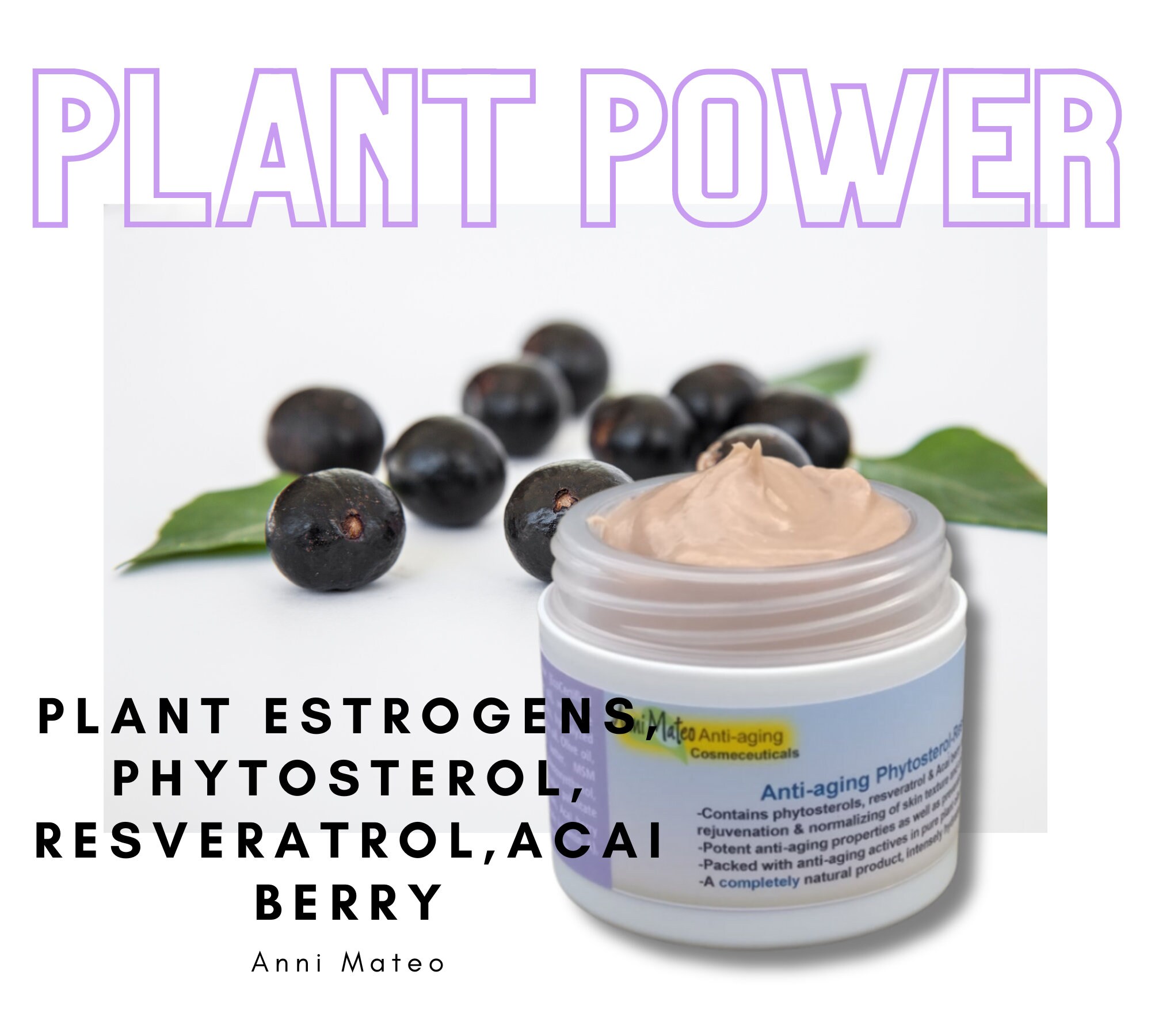 Antiaging Antioxidant Cream With Phytosterol Resveratrol Acai Berry