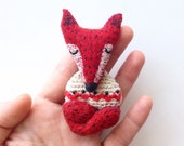 Funny Red Fox Brooch
