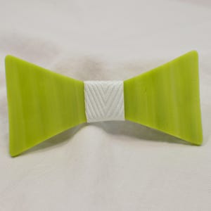 Lime Green Glass Hair Bow Barrette: Handmade Girls Hair Clip