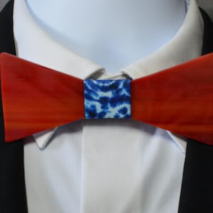 Sophisticated Red Stained Glass Bow Tie for Formal Occasions - Unique Handcrafted Red Bow Tie for a Stylish Dad or Groom - Limited Edition