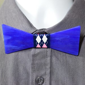 Blue Stained Glass Bow Tie: Unique Adult Formal Wear