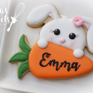 Bunny With Carrot Cookie Cutter 4.3”w x 4.3”h