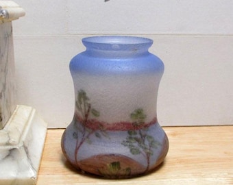 OP 1 antieke gebarsten ijs schilderachtige lampenkap van gelakt glas