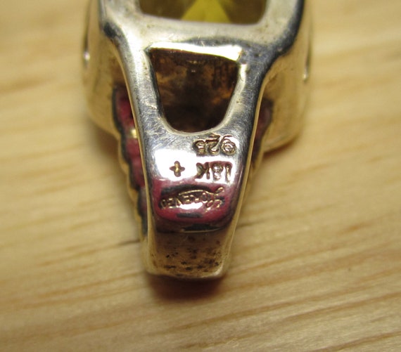 Gr 148 Signed Lorenzo Solid 18K Gold, Sterling Si… - image 4