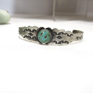 Gr 168 Old Pawn Sterling Silver Hand Stamped Cuff Bracelet Arrows Fred Harvey Era