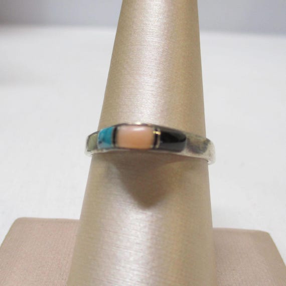 Gr 192 Vintage Old Pawn Zuni Inlay Sterling Silve… - image 3