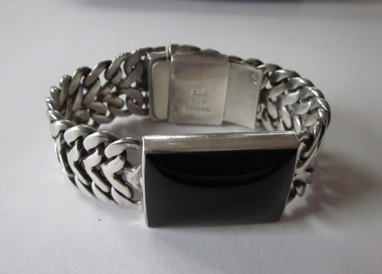 silver and onyx bracelet