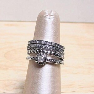 Set di quattro anelli impilabili in argento sterling Gr 141, taglia 6