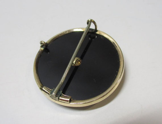 Gr 76 Victorian Solid 14K Gold, Onyx and Pearl Mo… - image 4