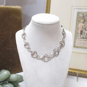 Gr 218 Signerad Taxco Vintage Sterling Silver Snaffle Hästbett Halsband