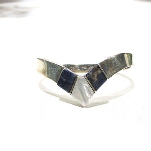 Gr 91 Vintage Mexico Taxco Sterling Silver Lapis Lazuli and Mother of Pearl Hinged Bangle Bracelet Heavy 45.41 Grams