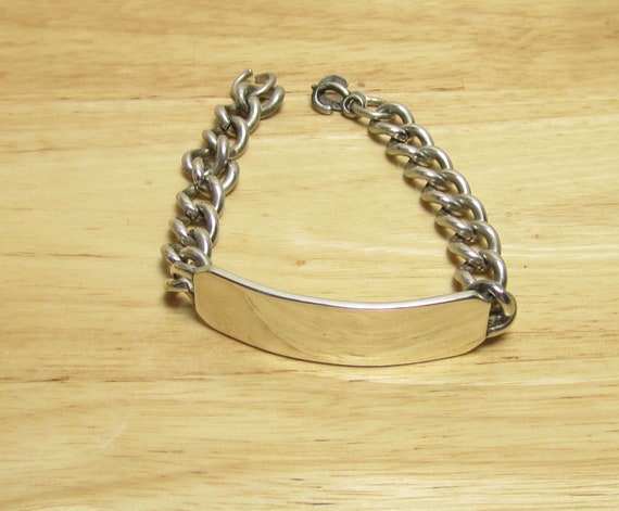 Gr 149 Heavy Sterling Silver Curb or Cable Link I… - image 1
