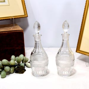 Cut Glass Pair Decanters Anglo Irish Regency Period