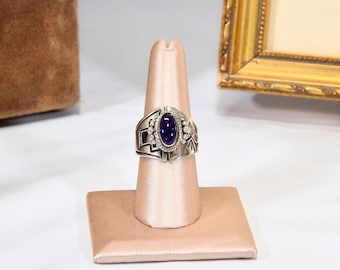 Gr 182 Navajo Leonard Platero Amethyst und Sterling Silber Ring Size 8