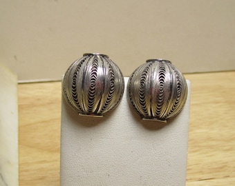 Pendientes de clip Canetille de plata Gr 148 MCM Mid Century Modern