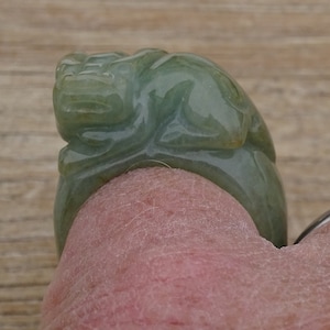 Certified jade ring,pixiu jadeite jade ring,solid jade ring,jade band,crystal ring,stone ring,green jade ring,stones,minerals,gemstone ring