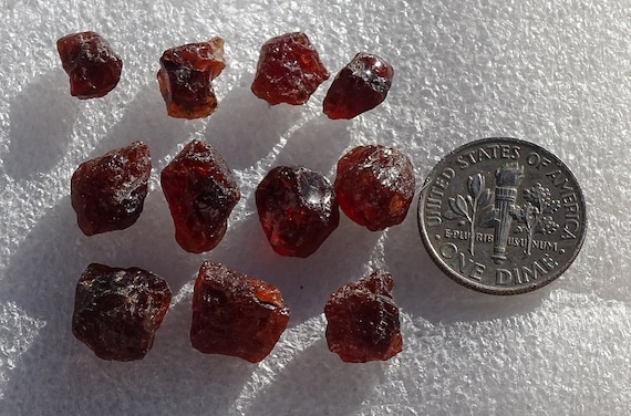 Raw spessartine garnet earrings rough spessartite garnet earrings january birthstone garnet stud hypoallergenic crystal garnet stud earrings