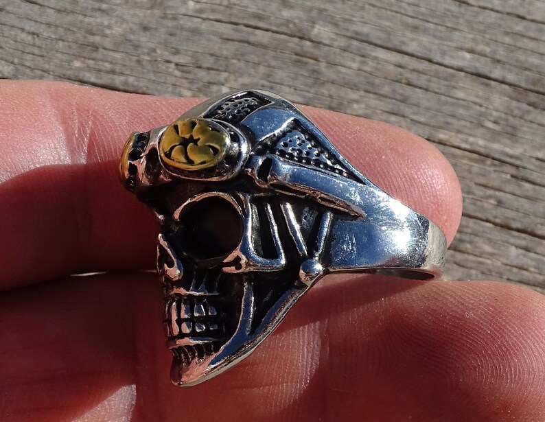 Biker ring,skull ring,stainless steel skull ring,pewter ring,alloy ring,turkish ring,ring for boyfriend,ring for husband