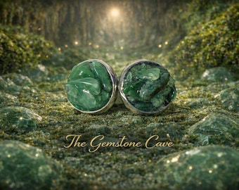 Pendientes de crisoprasa en acero quirúrgico hipoalergénico, estilo bohemio.