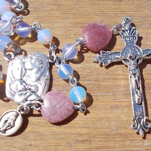 Rosary beads,catholic rosary beads,crystal opal rosary,catholic rosary,first communion gift,gemstone rosary,prayer beads,confirmation rosary