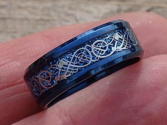 Anello Papà In Tungsteno Con Inserto In Ematite - Taglia Selezionabile, Usato Ma In Ottime Condizioni, Stile Classico - Foto 10