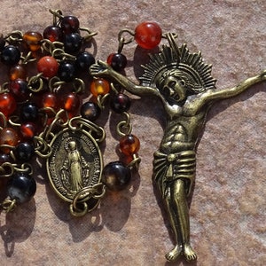 Ierse rozenkrans, keltische rozenkrans, keltisch kruis, edelsteenrozenkrans, agaatrozenkrans, jaspisrozenkrans, katholiek geschenk, maagd maria, eerste communie